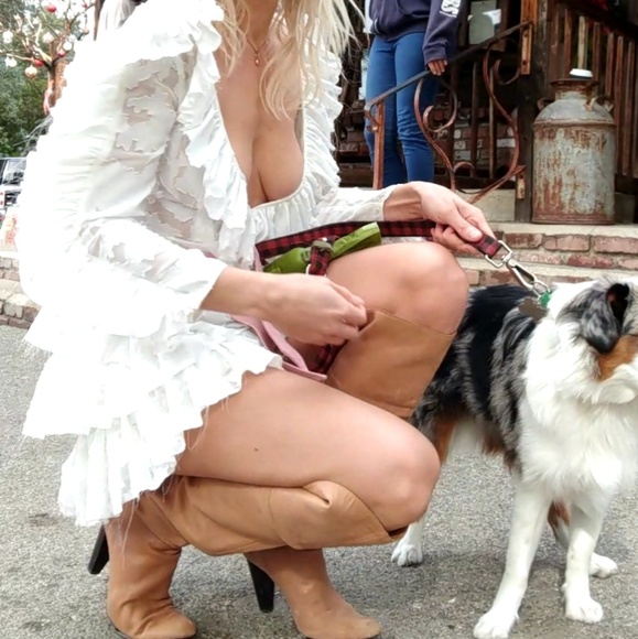 Revolve Atoir couture ruffle puff sleeve lux dress - Picture 4 of 7